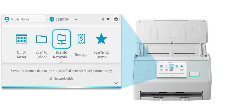 Save directly to a network folder*1*2 and cloud services, or send to email without the need for a PC - Image 1